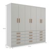 Guarda-Roupa Casal Arkansas 6 Portas 12 Gavetas Branco - Pnr Móveis