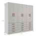 Guarda-Roupa Casal Arkansas 6 Portas 12 Gavetas Branco - Pnr Móveis