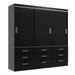 Guarda-Roupa Casal Honduras 3 Portas 9 Gavetas Black - Pnr Móveis