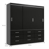 Guarda-Roupa Casal Honduras 3 Portas 9 Gavetas Black - Pnr Móveis