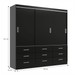 Guarda-Roupa Casal Honduras 3 Portas 9 Gavetas Black - Pnr Móveis