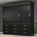 Guarda-Roupa Casal Honduras 3 Portas 9 Gavetas Black - Pnr Móveis