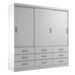 Guarda-Roupa Casal Honduras 3 Portas 9 Gavetas Branco - Pnr Móveis