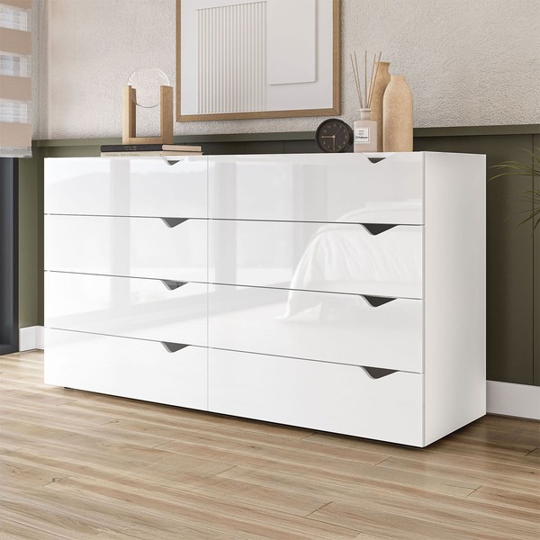 Cômoda Porto 8 Gavetas Branco - Politorno