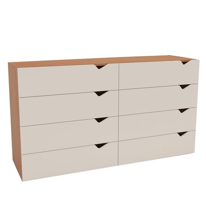 Cômoda Porto 8 Gavetas Freijó/Creme - Politorno