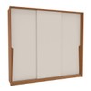 Guarda-Roupa Casal Porto 3 Portas 4 Gavetas Freijó/Creme - Politorno