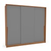 Guarda-Roupa Casal Porto 3 Portas 4 Gavetas Freijó/Cinza - Politorno