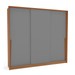 Guarda-Roupa Casal Porto 3 Portas 4 Gavetas Freijó/Cinza - Politorno