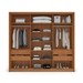 Guarda-Roupa Casal Porto 3 Portas 4 Gavetas Freijó/Cinza - Politorno