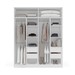 Guarda-Roupa Casal Lisboa 4 Portas 4 Gavetas Branco - Politorno