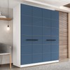 Guarda-Roupa Casal Lisboa 4 Portas 4 Gavetas Branco/Azul - Politorno