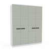 Guarda-Roupa Casal Lisboa 4 Portas 4 Gavetas Branco/Verde - Politorno