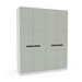 Guarda-Roupa Casal Lisboa 4 Portas 4 Gavetas Branco/Verde - Politorno
