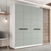 Guarda-Roupa Casal Lisboa 4 Portas 4 Gavetas Branco/Verde - Politorno