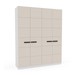 Guarda-Roupa Casal Lisboa 4 Portas 4 Gavetas Branco/Creme - Politorno