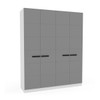 Guarda-Roupa Casal Lisboa 4 Portas 4 Gavetas Branco/Cinza - Politorno