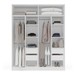 Guarda-Roupa Casal Lisboa 4 Portas 4 Gavetas Branco/Cinza - Politorno
