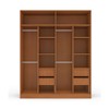 Guarda-Roupa Casal Lisboa 4 Portas 4 Gavetas Freijó/Branco - Politorno