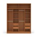 Guarda-Roupa Casal Lisboa 4 Portas 4 Gavetas Freijó/Branco - Politorno