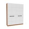 Guarda-Roupa Casal Lisboa 4 Portas 4 Gavetas Freijó/Branco - Politorno