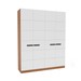 Guarda-Roupa Casal Lisboa 4 Portas 4 Gavetas Freijó/Branco - Politorno