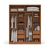 Guarda-Roupa Casal Lisboa 4 Portas 4 Gavetas Freijó/Verde - Politorno