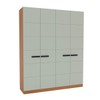 Guarda-Roupa Casal Lisboa 4 Portas 4 Gavetas Freijó/Verde - Politorno