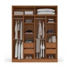 Guarda-Roupa Casal Lisboa 4 Portas 4 Gavetas Freijó/Creme - Politorno