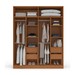 Guarda-Roupa Casal Lisboa 4 Portas 4 Gavetas Freijó/Creme - Politorno