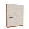 Guarda-Roupa Casal Lisboa 4 Portas 4 Gavetas Freijó/Creme - Politorno
