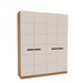 Guarda-Roupa Casal Lisboa 4 Portas 4 Gavetas Freijó/Creme - Politorno