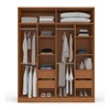Guarda-Roupa Casal Lisboa 4 Portas 4 Gavetas Freijó/Cinza - Politorno