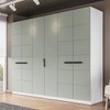 Guarda-Roupa Casal Lisboa 6 Portas 4 Gavetas Branco/Verde - Politorno