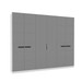 Guarda-Roupa Casal Lisboa 6 Portas 4 Gavetas Branco/Cinza - Politorno
