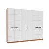 Guarda-Roupa Casal Lisboa 6 Portas 4 Gavetas Freijó/Branco - Politorno