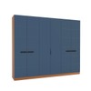Guarda-Roupa Casal Lisboa 6 Portas 4 Gavetas Freijó/Azul - Politorno