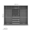 Guarda-Roupa Casal Lisboa 6 Portas 4 Gavetas Freijó/Creme - Politorno