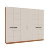 Guarda-Roupa Casal Lisboa 6 Portas 4 Gavetas Freijó/Creme - Politorno