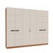 Guarda-Roupa Casal Lisboa 6 Portas 4 Gavetas Freijó/Creme - Politorno