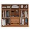 Guarda-Roupa Casal Lisboa 6 Portas 4 Gavetas Freijó/Creme - Politorno