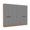 Guarda-Roupa Casal Lisboa 6 Portas 4 Gavetas Freijó/Cinza - Politorno