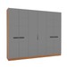 Guarda-Roupa Casal Lisboa 6 Portas 4 Gavetas Freijó/Cinza - Politorno