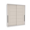 Guarda-Roupa Casal Lisboa 2 Portas 2 Gavetas Branco/Creme - Politorno