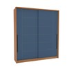 Guarda-Roupa Casal Lisboa 2 Portas 2 Gavetas Freijó/Azul - Politorno