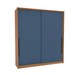 Guarda-Roupa Casal Lisboa 2 Portas 2 Gavetas Freijó/Azul - Politorno