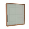 Guarda-Roupa Casal Lisboa 2 Portas 2 Gavetas Freijó/Verde - Politorno