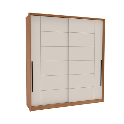 Guarda-Roupa Casal Lisboa 2 Portas 2 Gavetas Freijó/Creme - Politorno