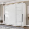 Guarda-Roupa Casal Lisboa 3 Portas 4 Gavetas Branco - Politorno