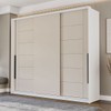 Guarda-Roupa Casal Lisboa 3 Portas 4 Gavetas Branco/Creme - Politorno
