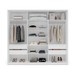 Guarda-Roupa Casal Lisboa 3 Portas 4 Gavetas Branco/Cinza - Politorno